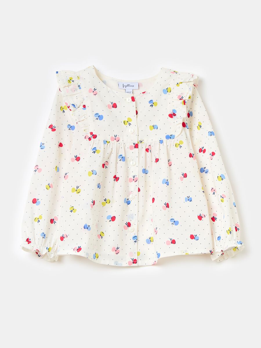 Cotton shirt with butterflies print_0