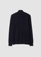 Blue cotton and cashmere blend polo jumper_6