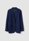 Regular Fit Blue Viscose Linen Blend Blazer_4