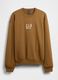 Brown crew neck sweatshirt in cotton blend_3