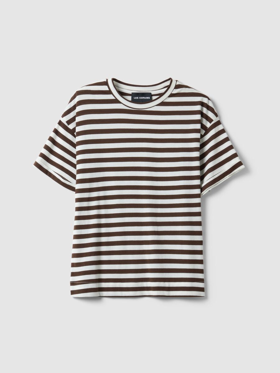 Regular fit multicolour striped cotton t-shirt_0