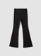Girls&rsquo; black flared jeggings in stretch cotton and viscose_5