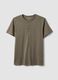 Green pure cotton t-shirt with seraph neckline, regular fit_4