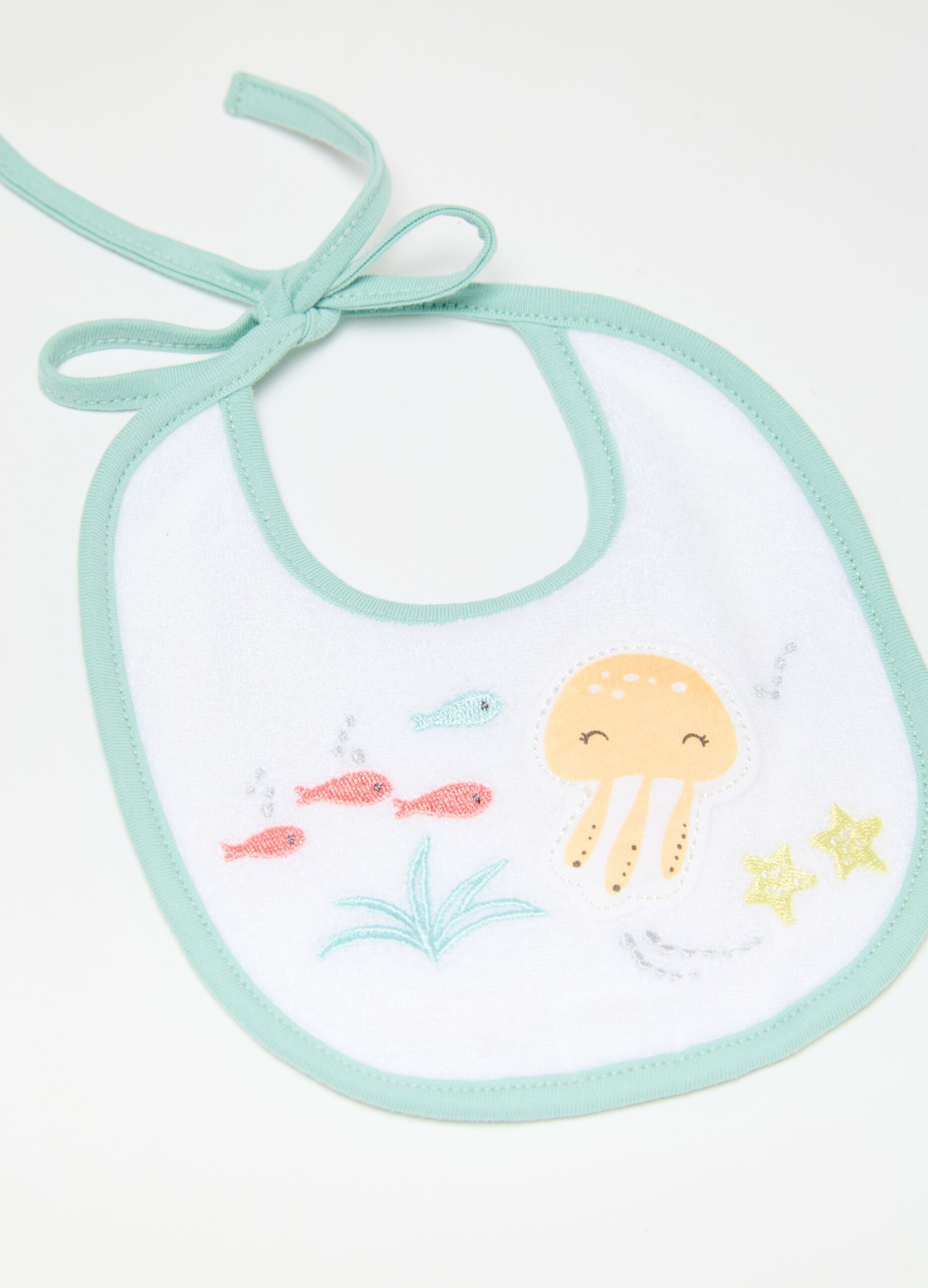 Two-pack bibs in cotton with sea motif
