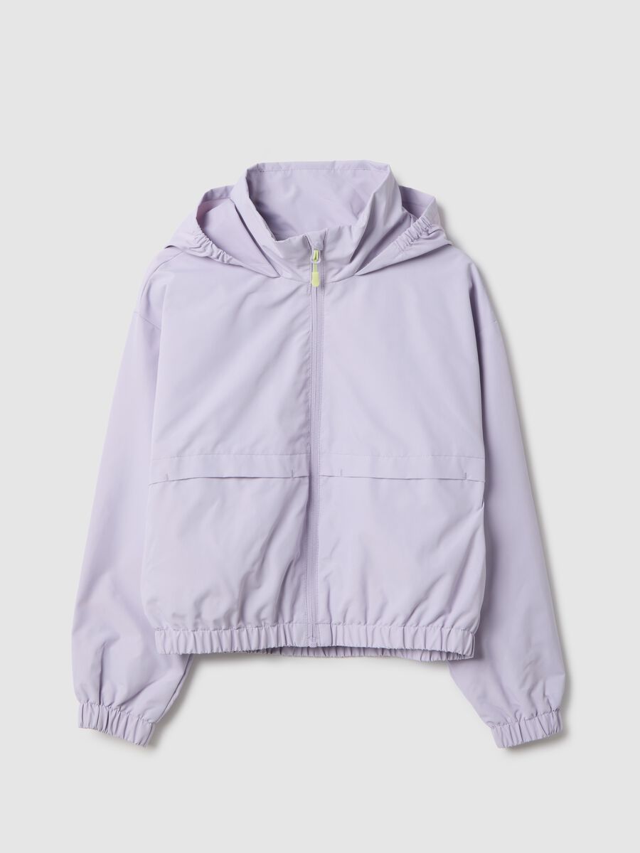 Purple hooded jacket for girls regular fit_3