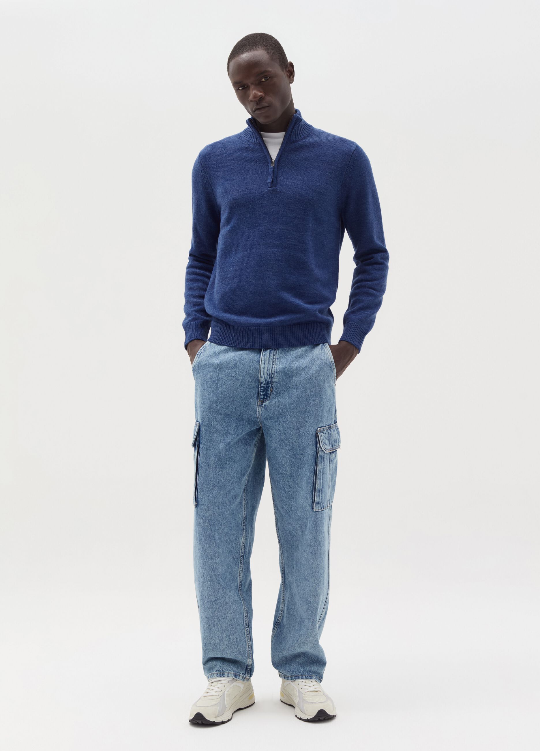 Pullover with half-zip neckline