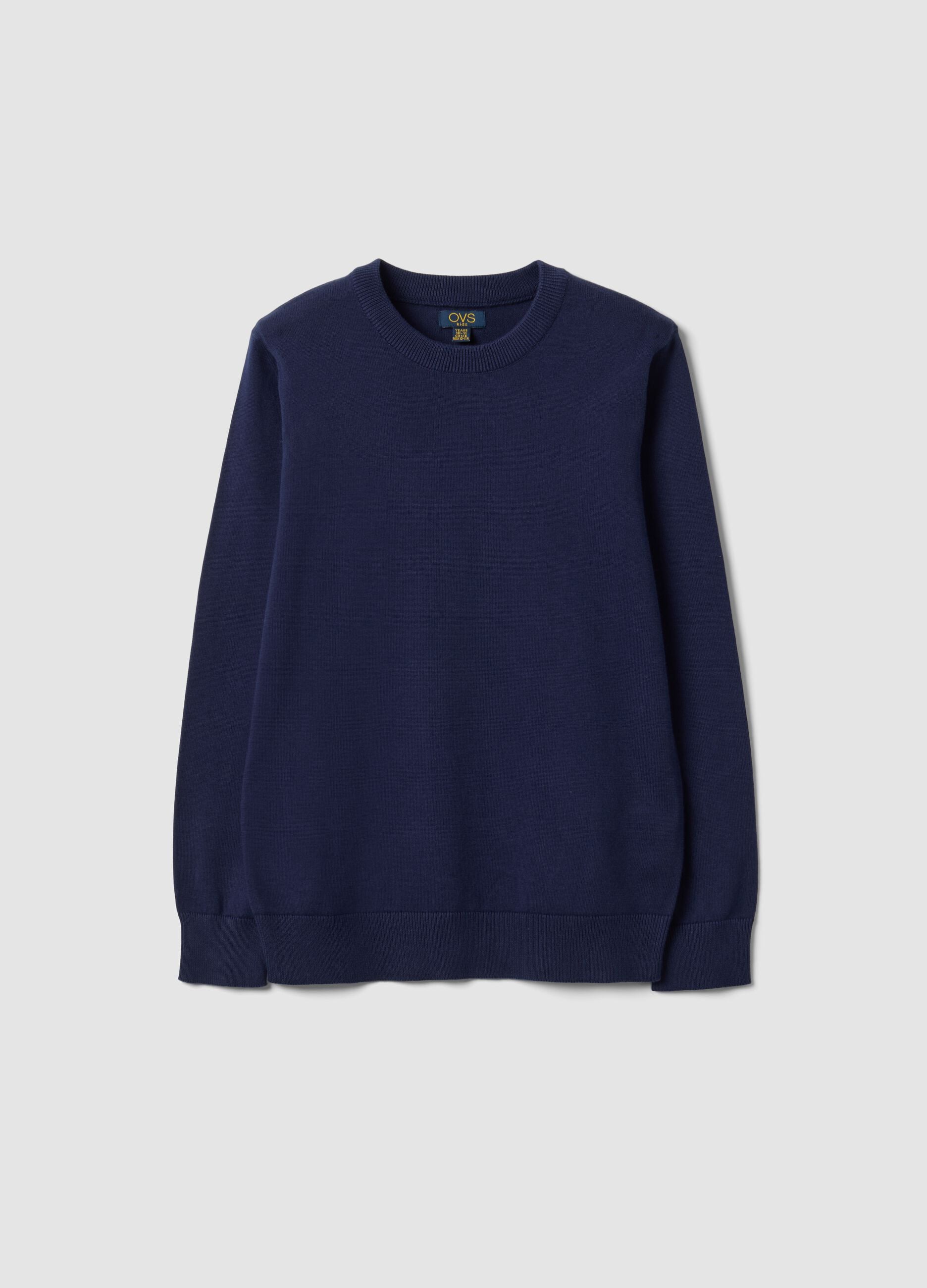 Blue long-sleeve pure cotton regular-fit top for boys