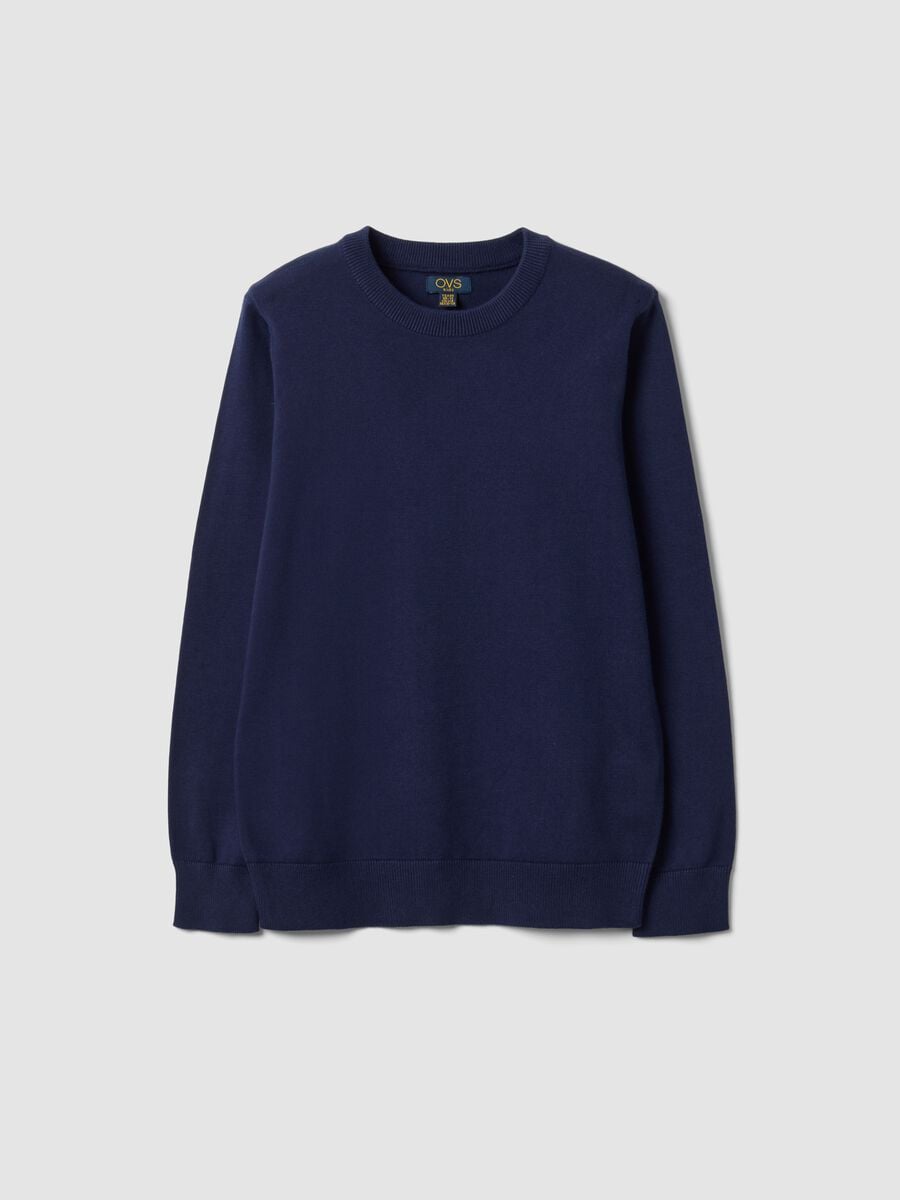 Blue long-sleeve pure cotton regular-fit top for boys_0