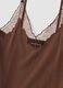 Tank top marrone in viscosa elasticizzata con pizzo e scollo a V_5