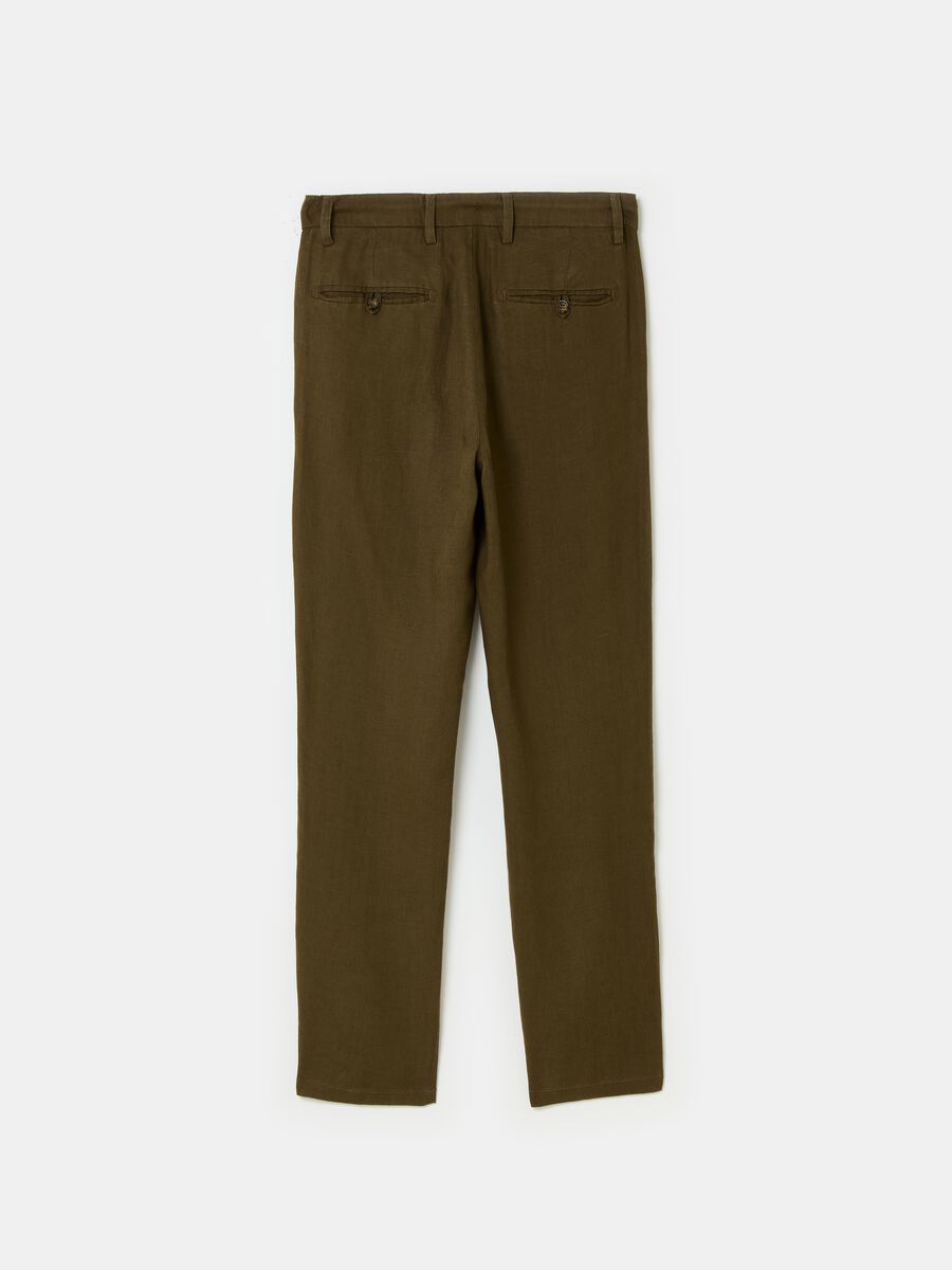 Chino trousers in linen with drawstring_4