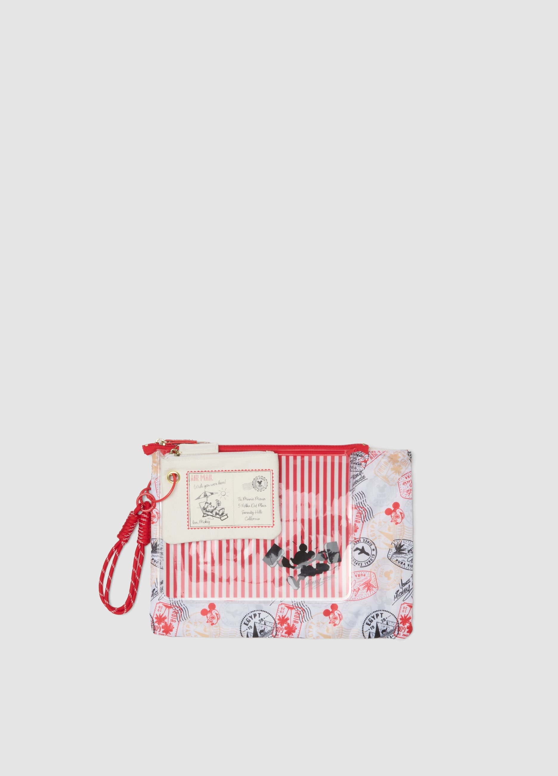 Set of three multicolour zip pouches