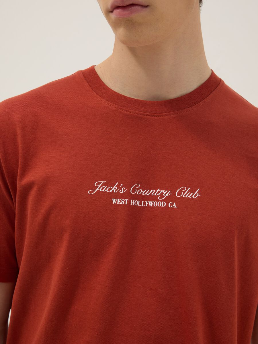 Red slogan T-shirt in pure cotton, regular fit_3