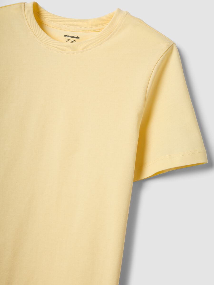 Camiseta amarilla de algod&oacute;n org&aacute;nico de manga corta_5