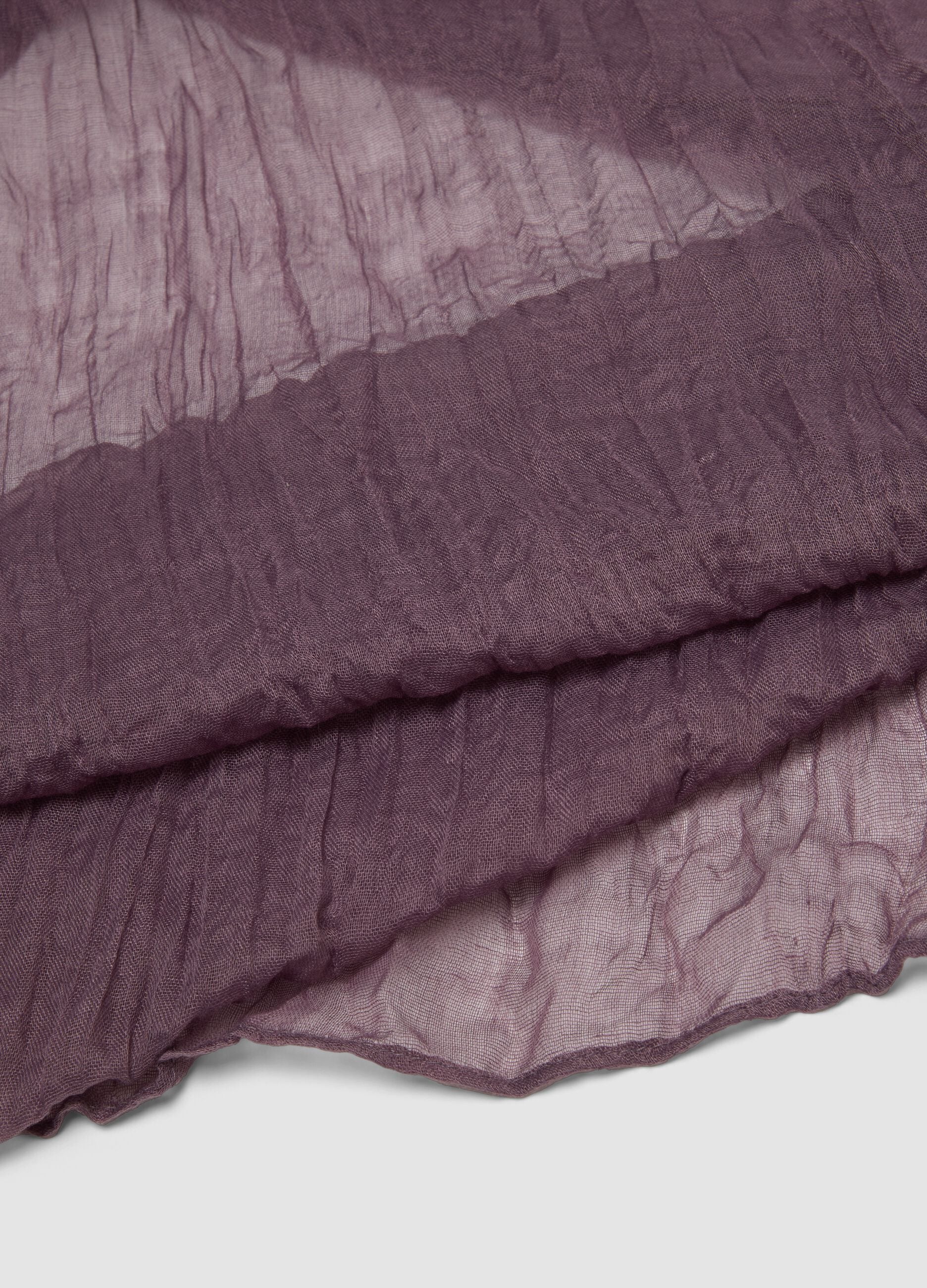 Purple semi-sheer crinkled-effect scarf