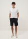 Schwarze Regular-Fit-Shorts aus reiner Baumwolle mit Kordelzug_0