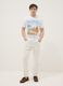 White pure cotton T-shirt with front print, regular fit_1