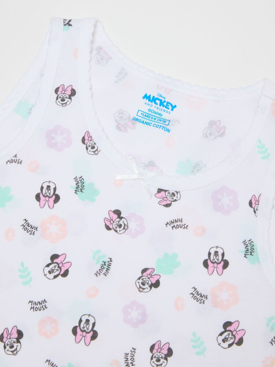 Two-pack white pure cotton girl vests with Minnie prints_3