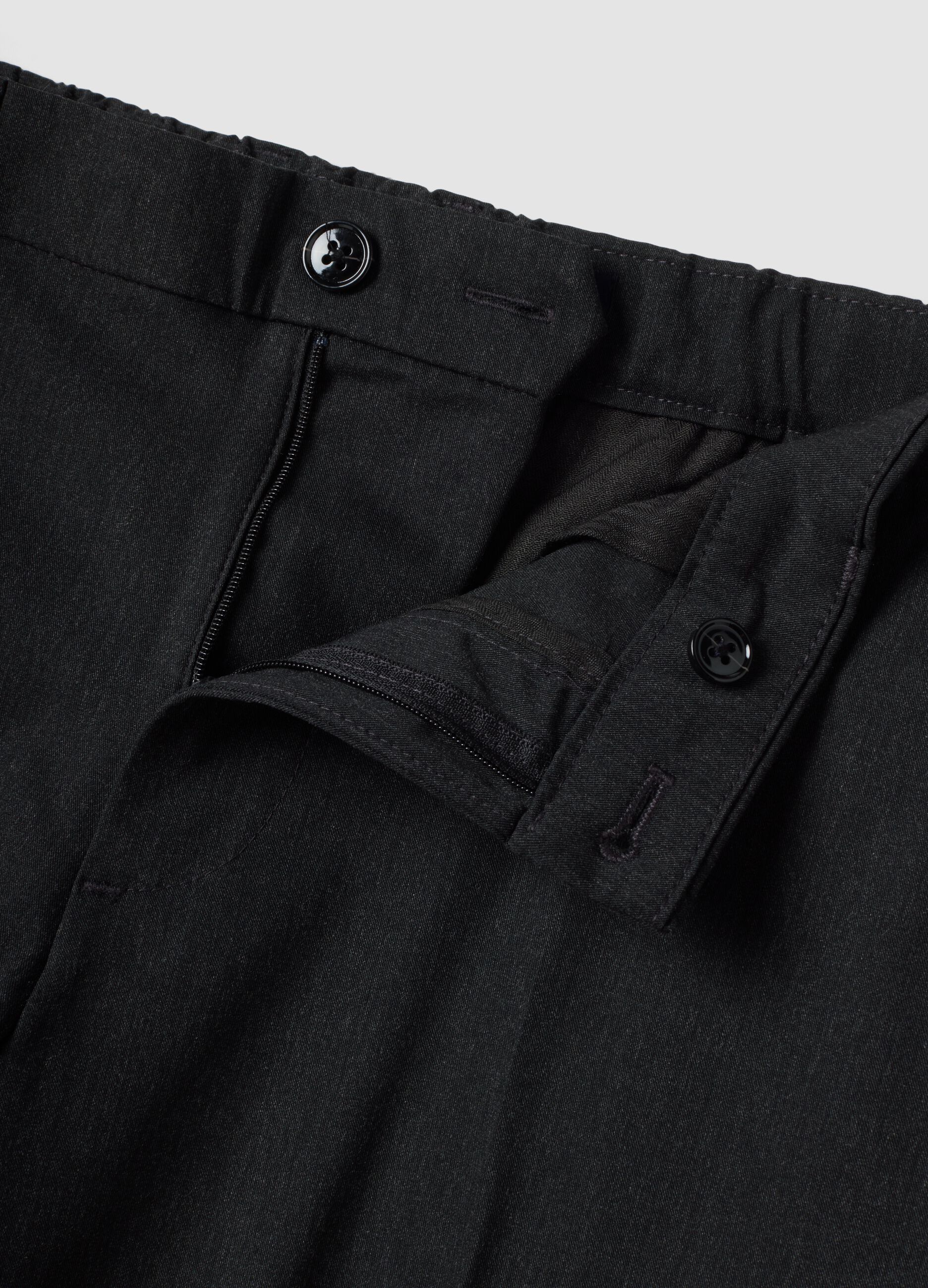 Grey slim-fit stretch viscose twill chino trousers