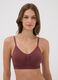 Brown stretch microfibre bralette bra with removable padding_0