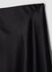 Black satin midi skirt in stretch fabric_1