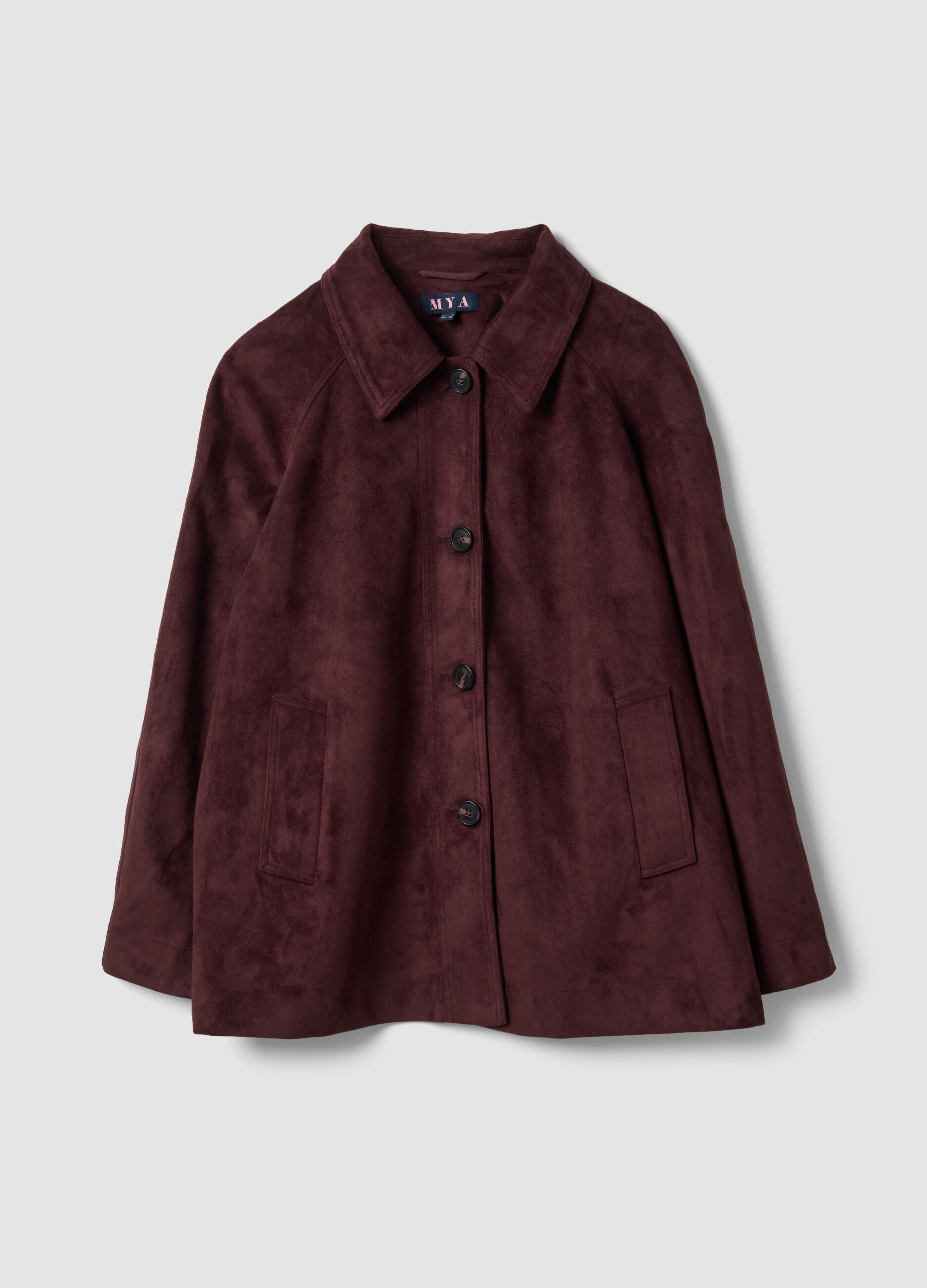 Purple regular-fit jacket with button fastening