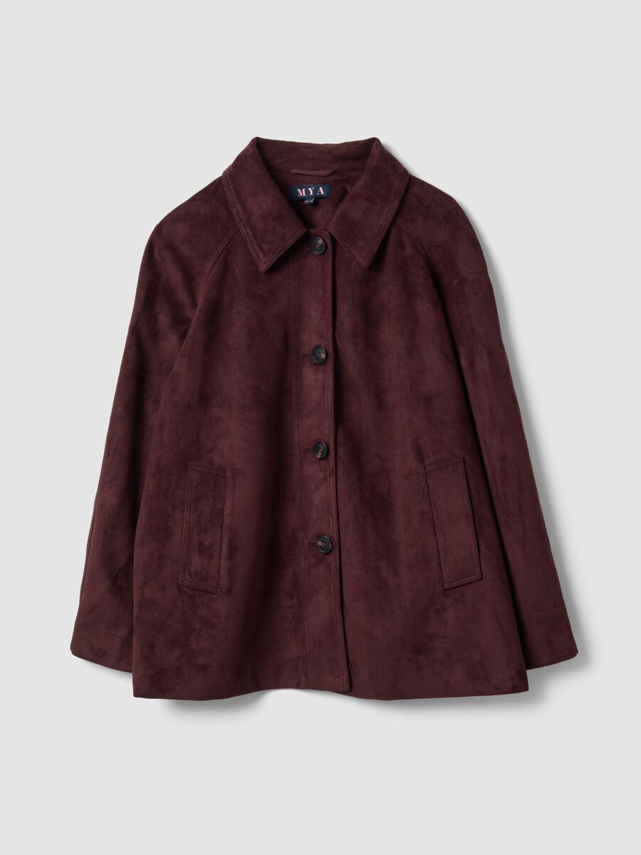Purple regular-fit jacket with button fastening_0