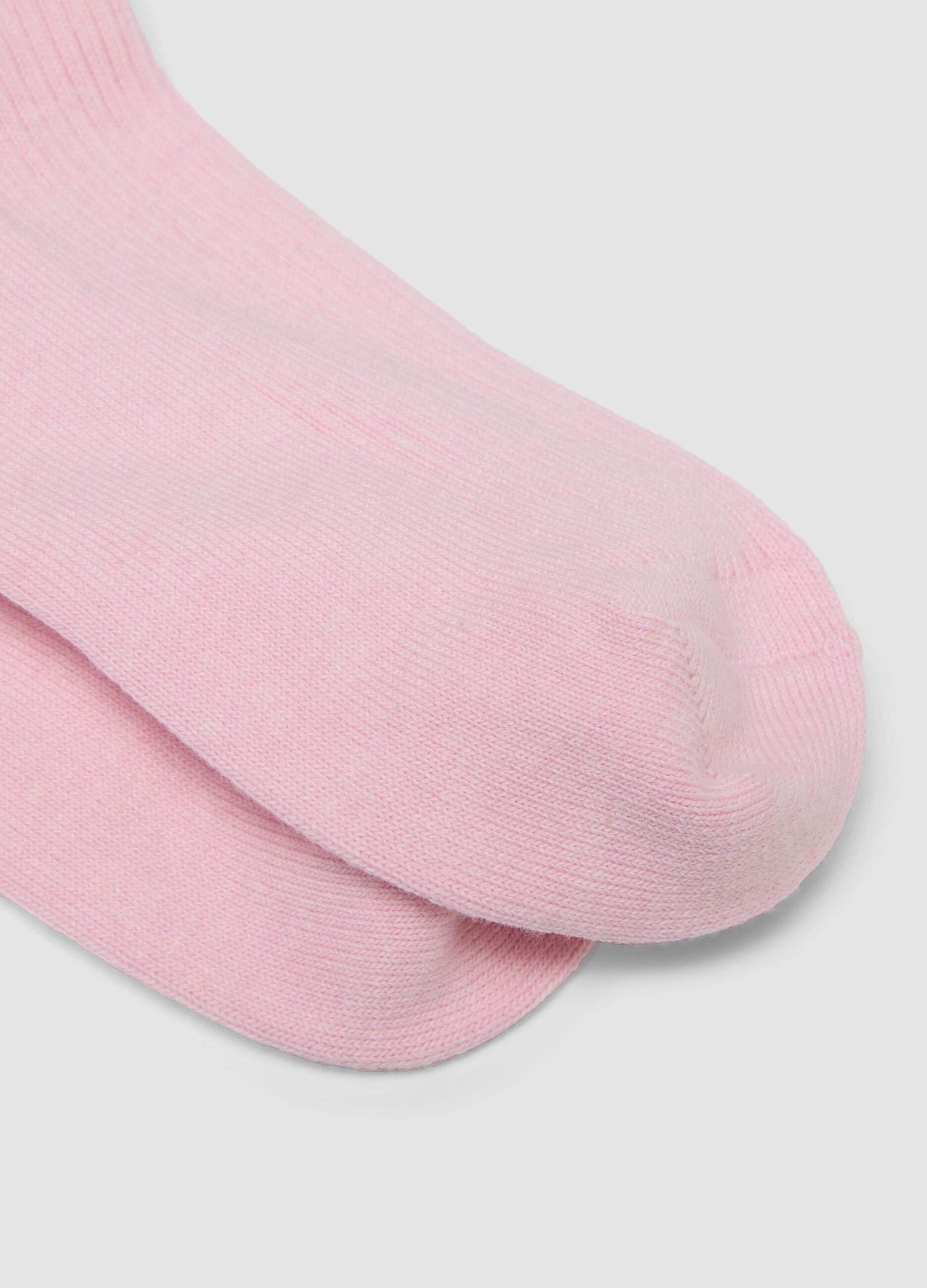 Pink ankle-length stretch cotton socks