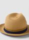 Beige fedora hat in pure paper fabric, unlined_2