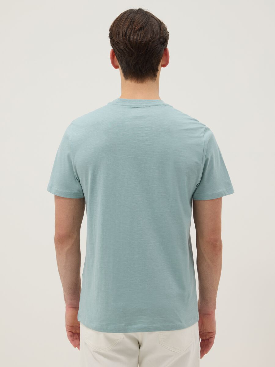 Short sleeve pure cotton azure regular fit T-shirt_2