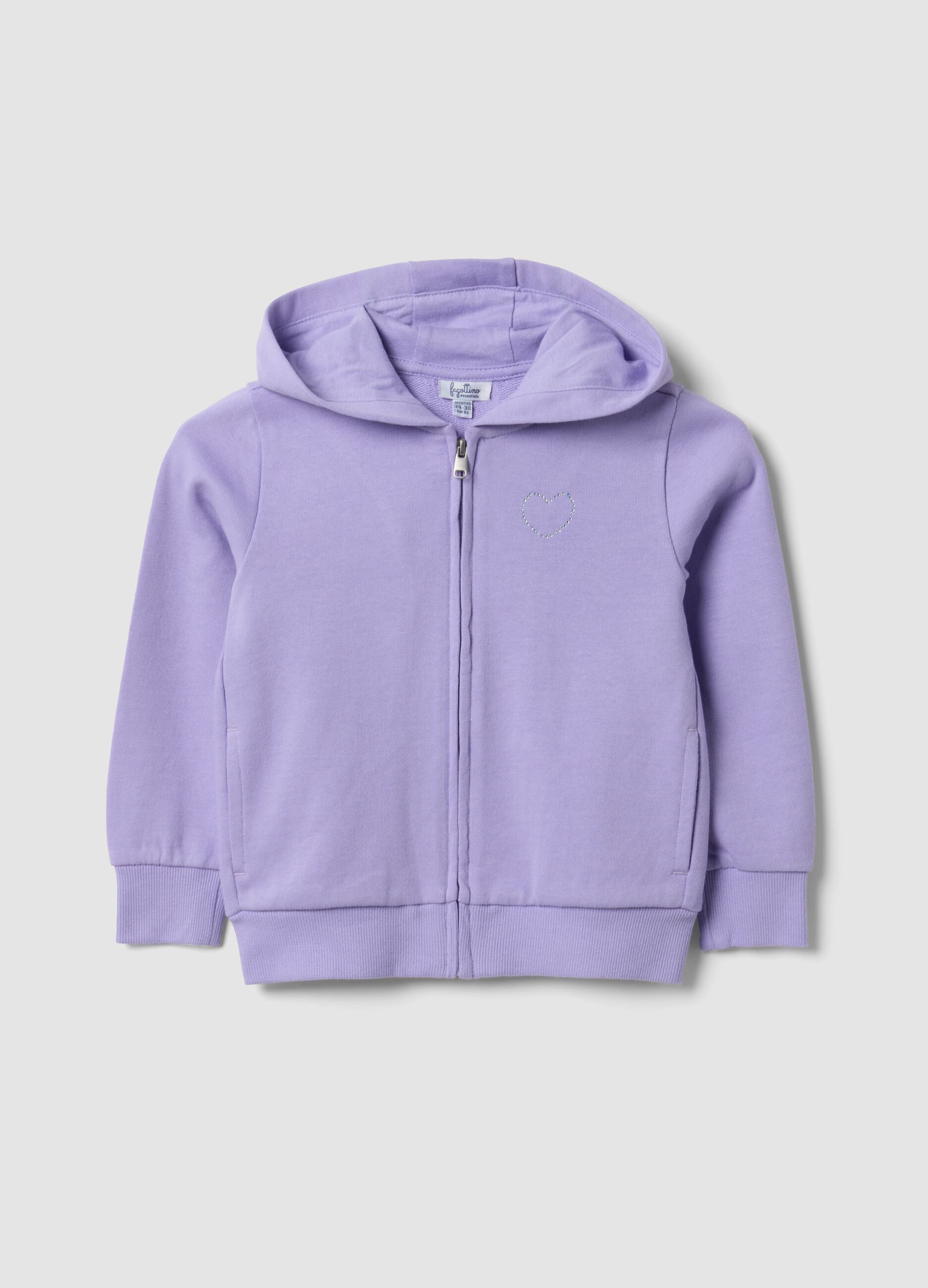 Violetter Hoodie aus reiner Bio-Baumwolle mit Stern, Regular Fit f&uuml;r Baby-M&auml;dchen