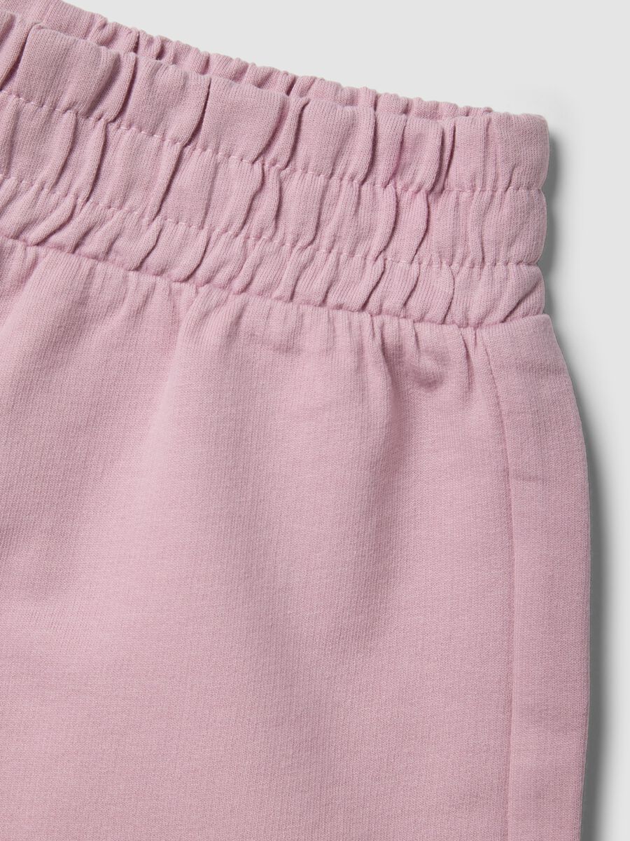 Short rose en pur coton pour fille avec taille &eacute;lastiqu&eacute;e_3