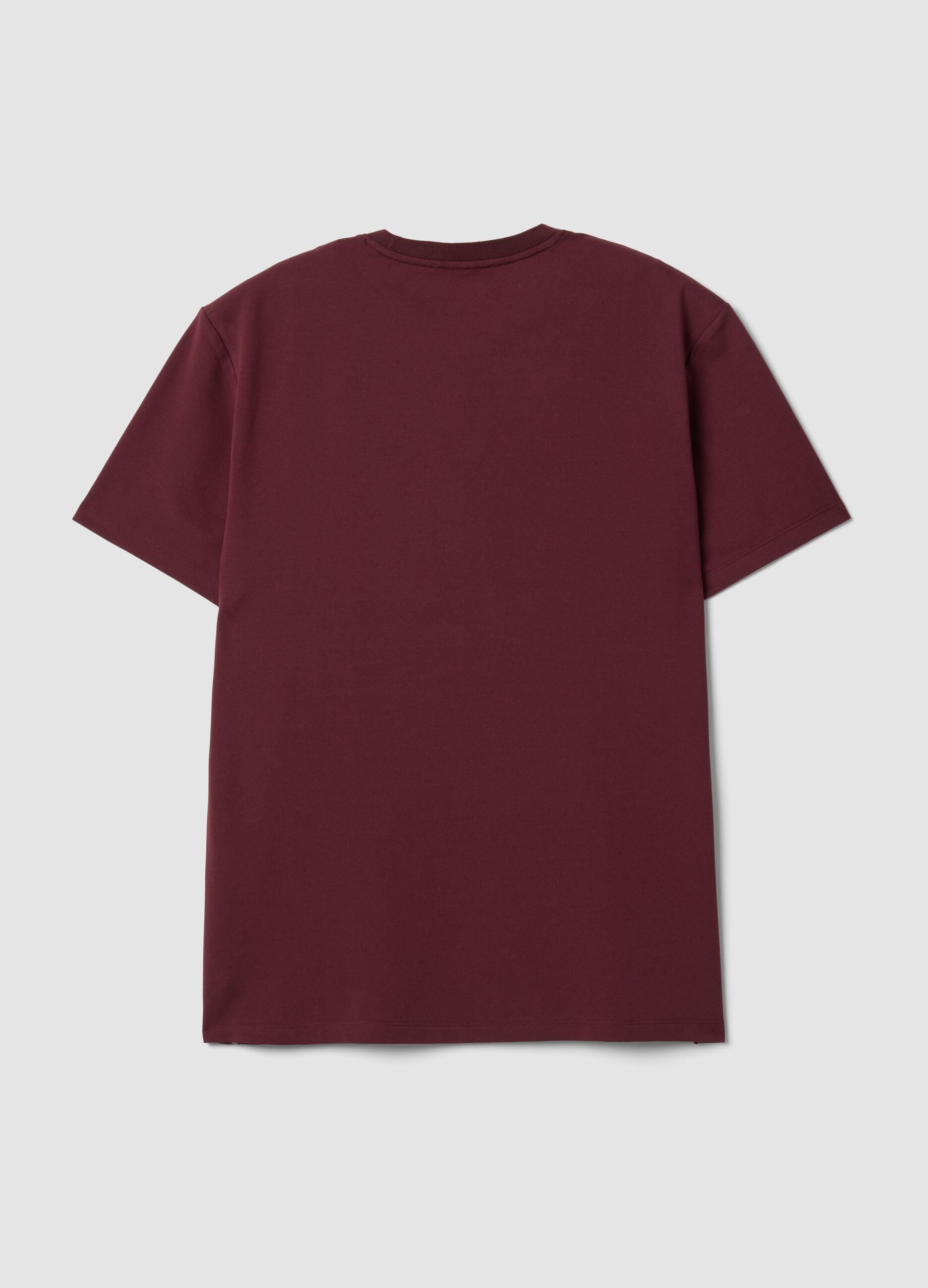 Rotes Regular-Fit T-Shirt aus elastischem Piqu&eacute;-Baumwollmix mit Easy Dry