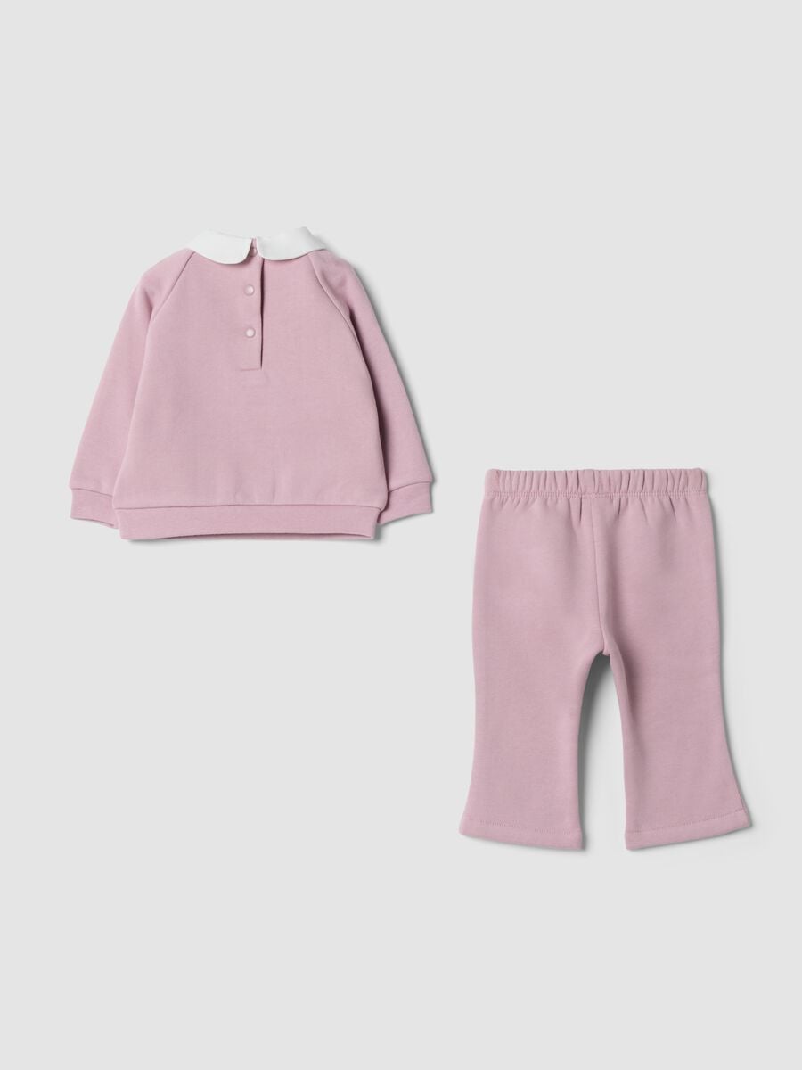 Purple organic cotton set with collar and Disney print_1