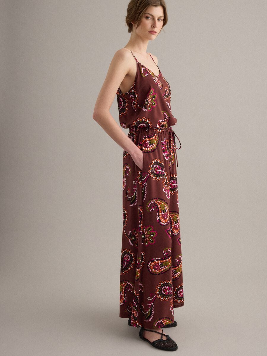 Braunes Tanktop aus reiner Viskose mit Paisley-Print_1