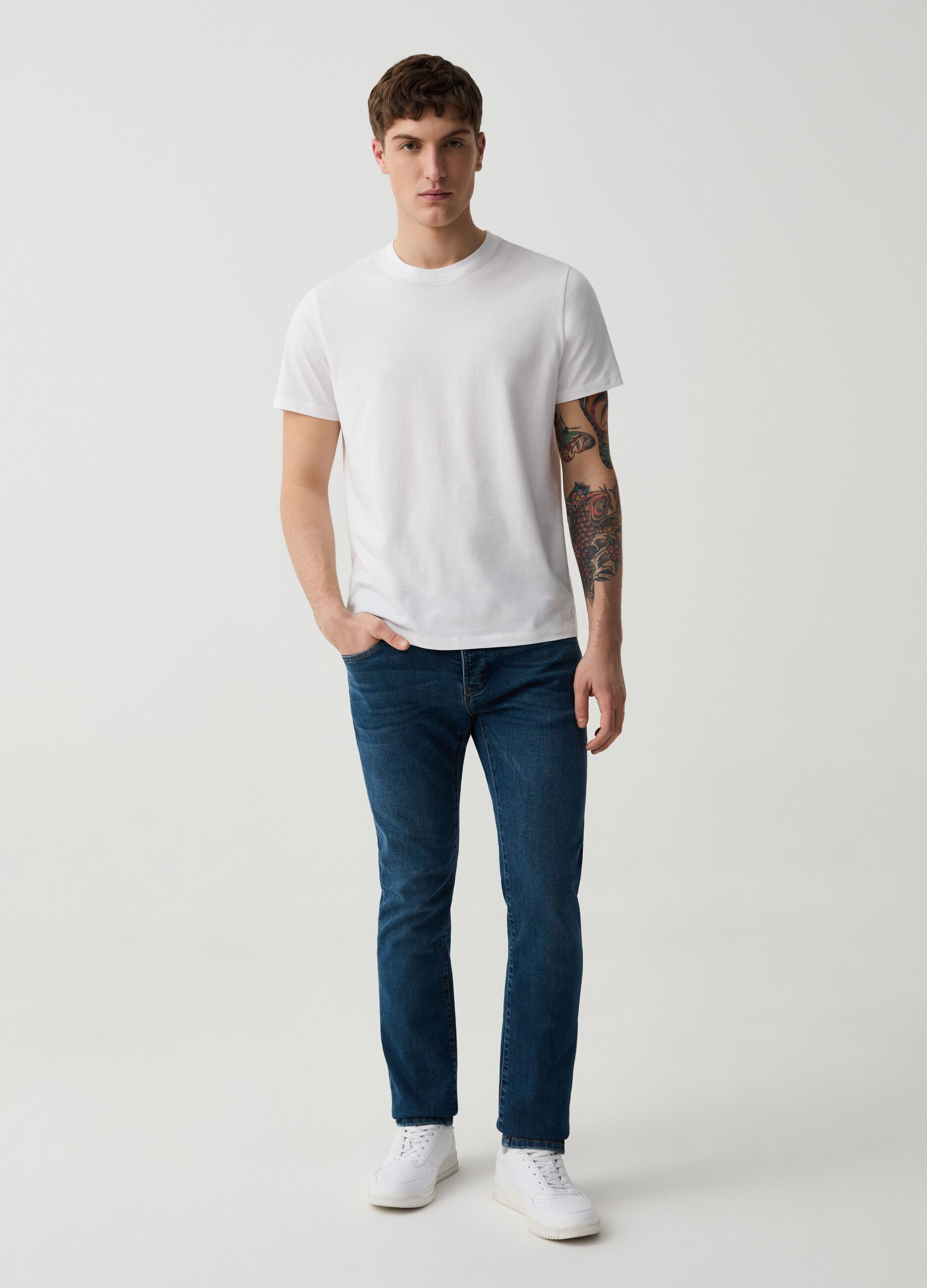 Faded, skinny-fit stretch jeans