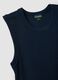 Blaues Midi-Kleid aus geripptem Stretch-Baumwollstoff_1