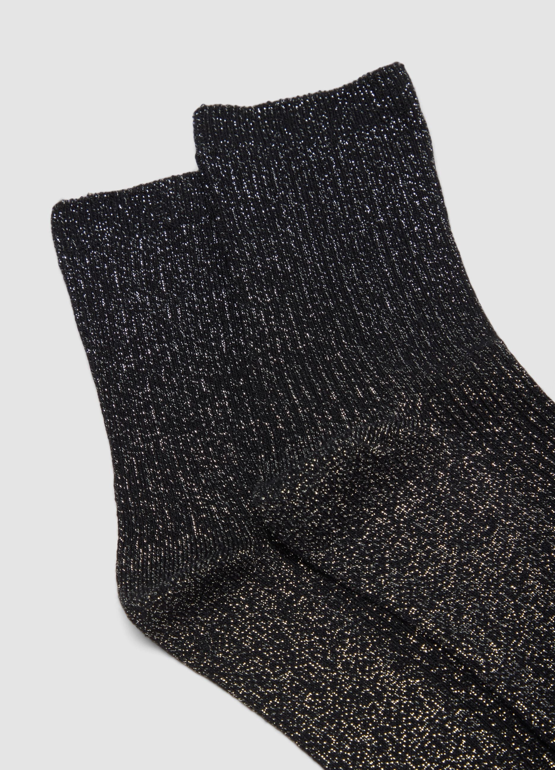 2er-Pack schwarze Socken aus elastischer Bio-Baumwolle