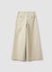 Pantaloni beige flare in cotone elasticizzato_2