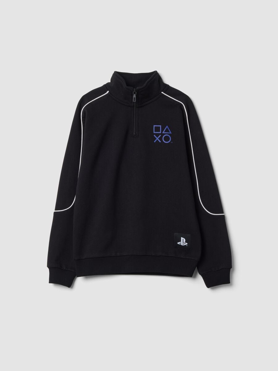 Black PlayStation half-zip cotton-blend sweatshirt_0