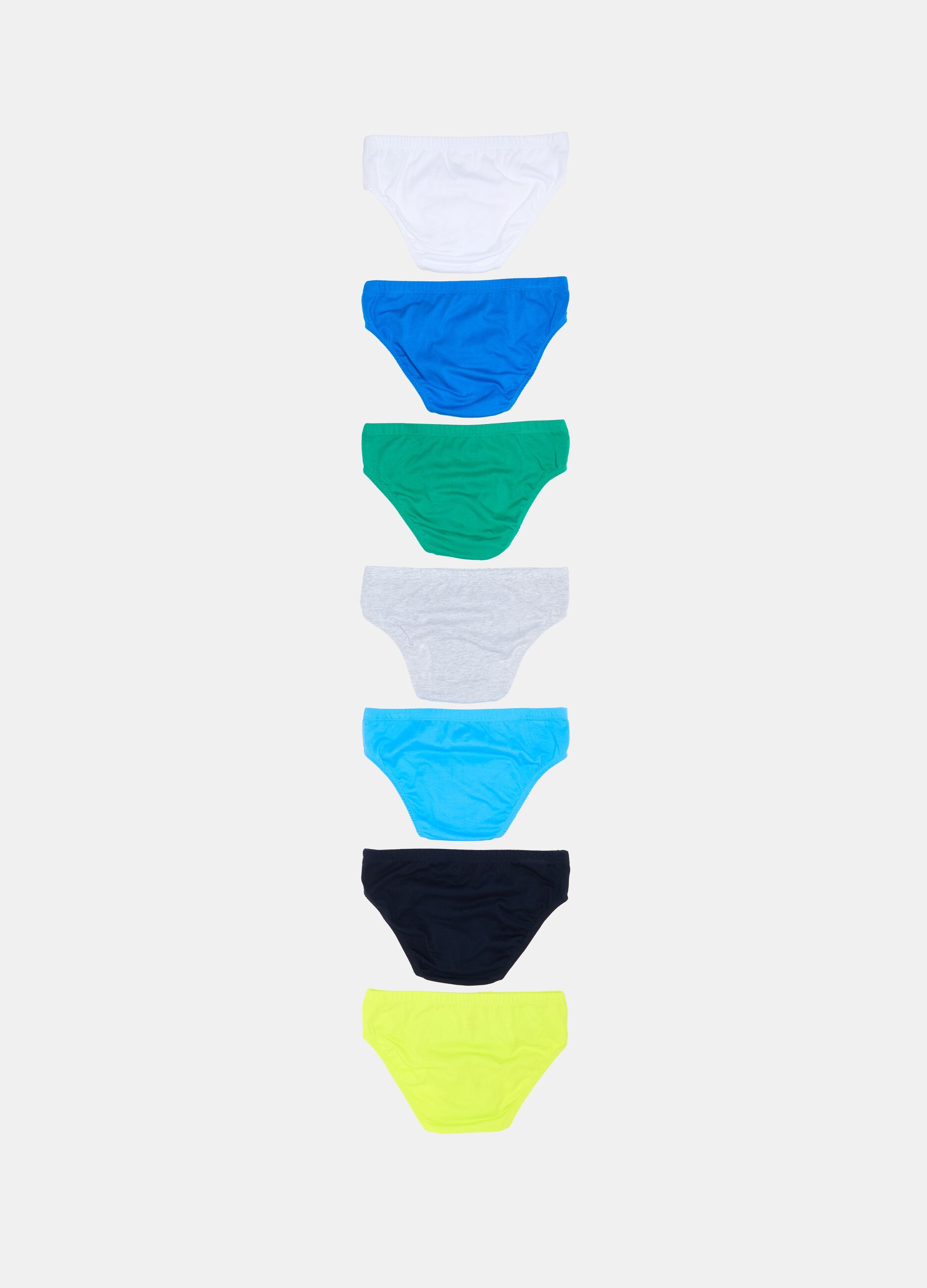 Seven-pack briefs with lettering print