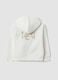 White cotton-blend hooded sweatshirt for girls_1
