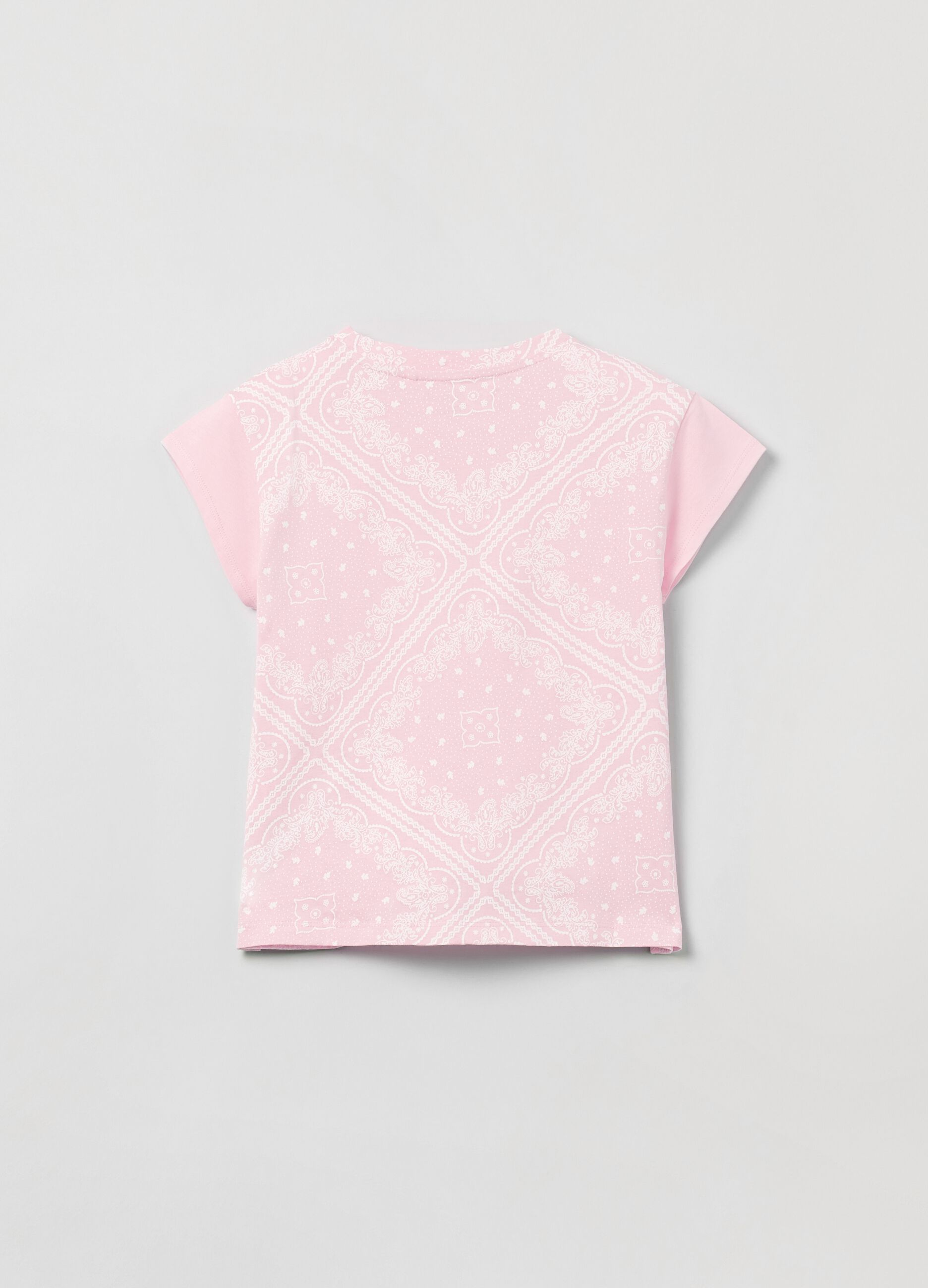 Camiseta de algodón estampado cachemira