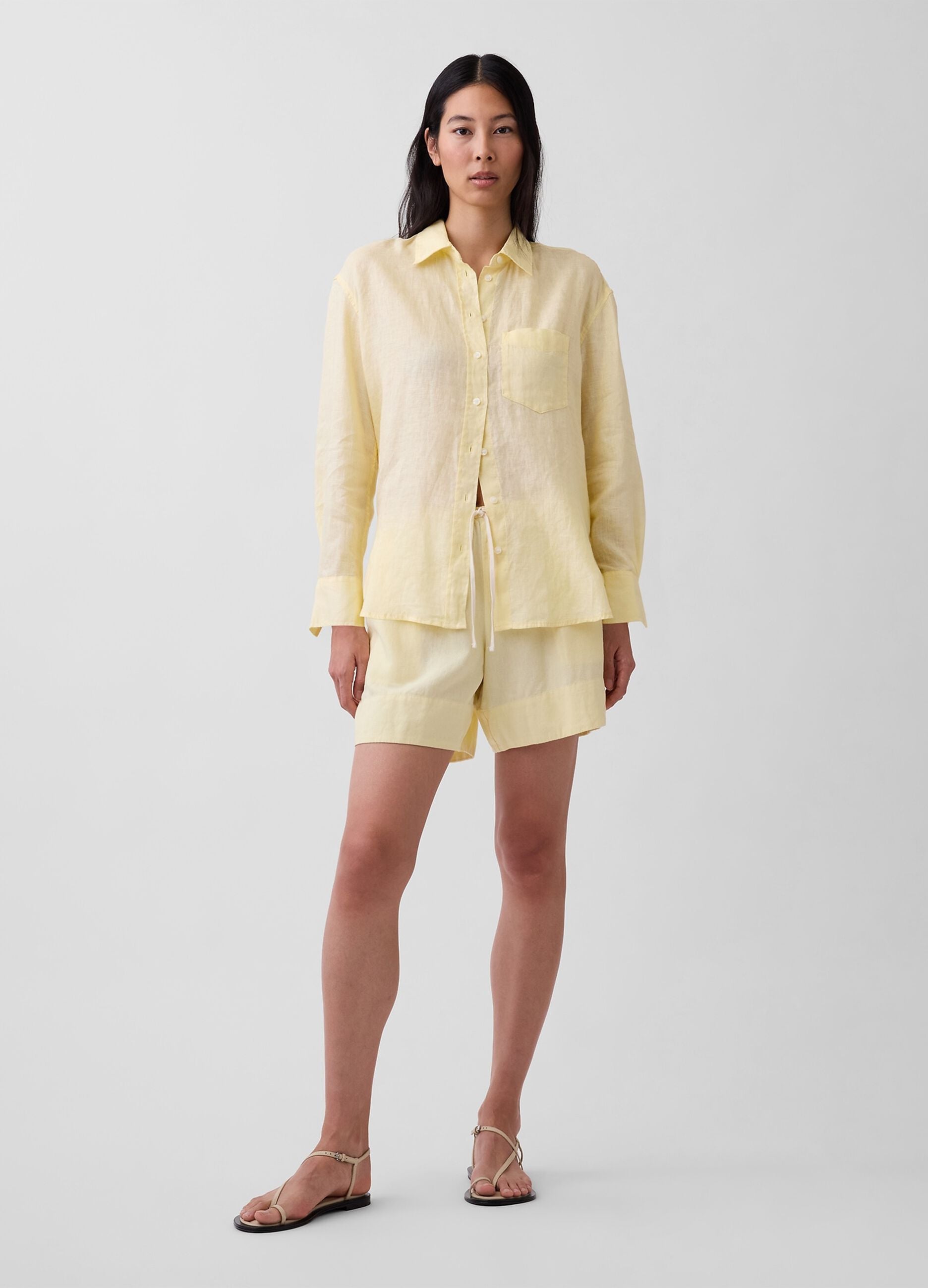 Linen-Blend Viscose Shorts