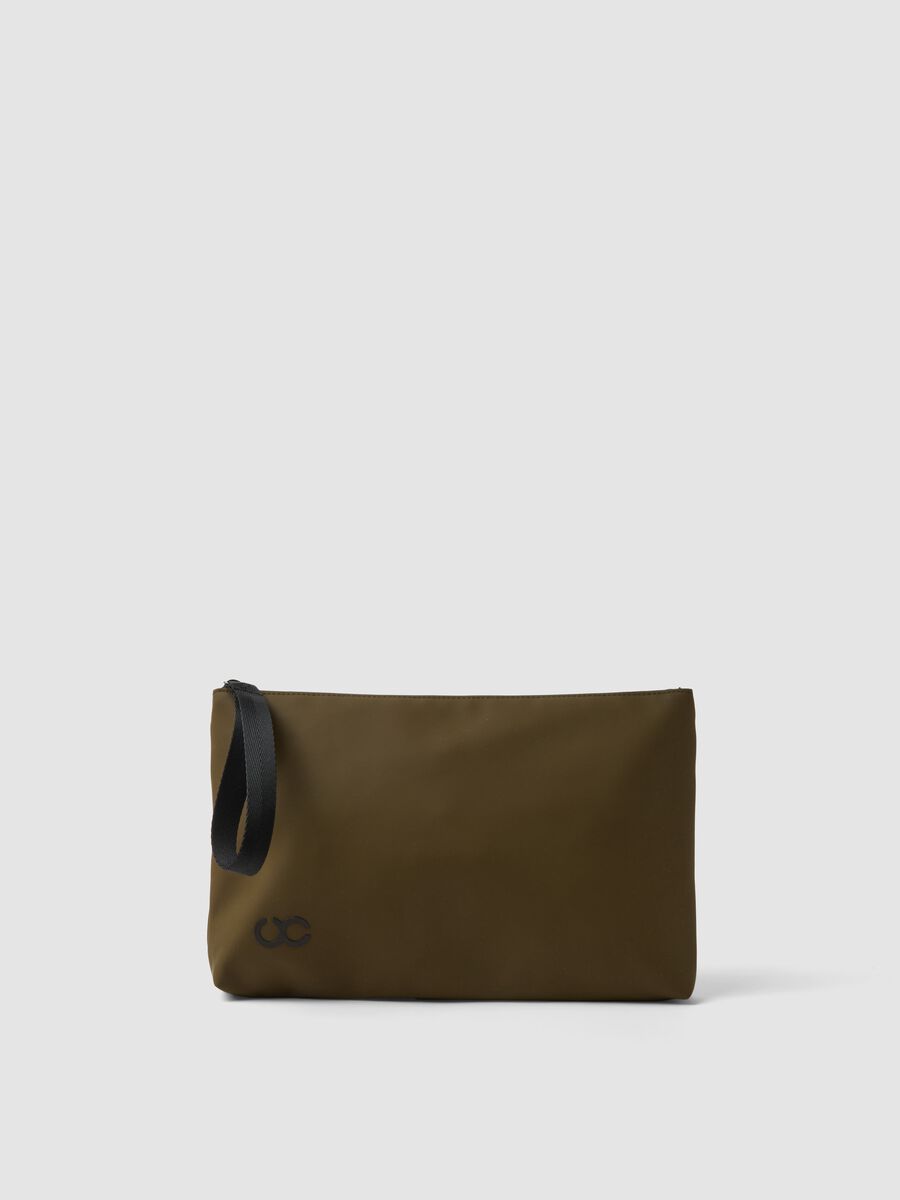 Green wristlet pouch with zip_0