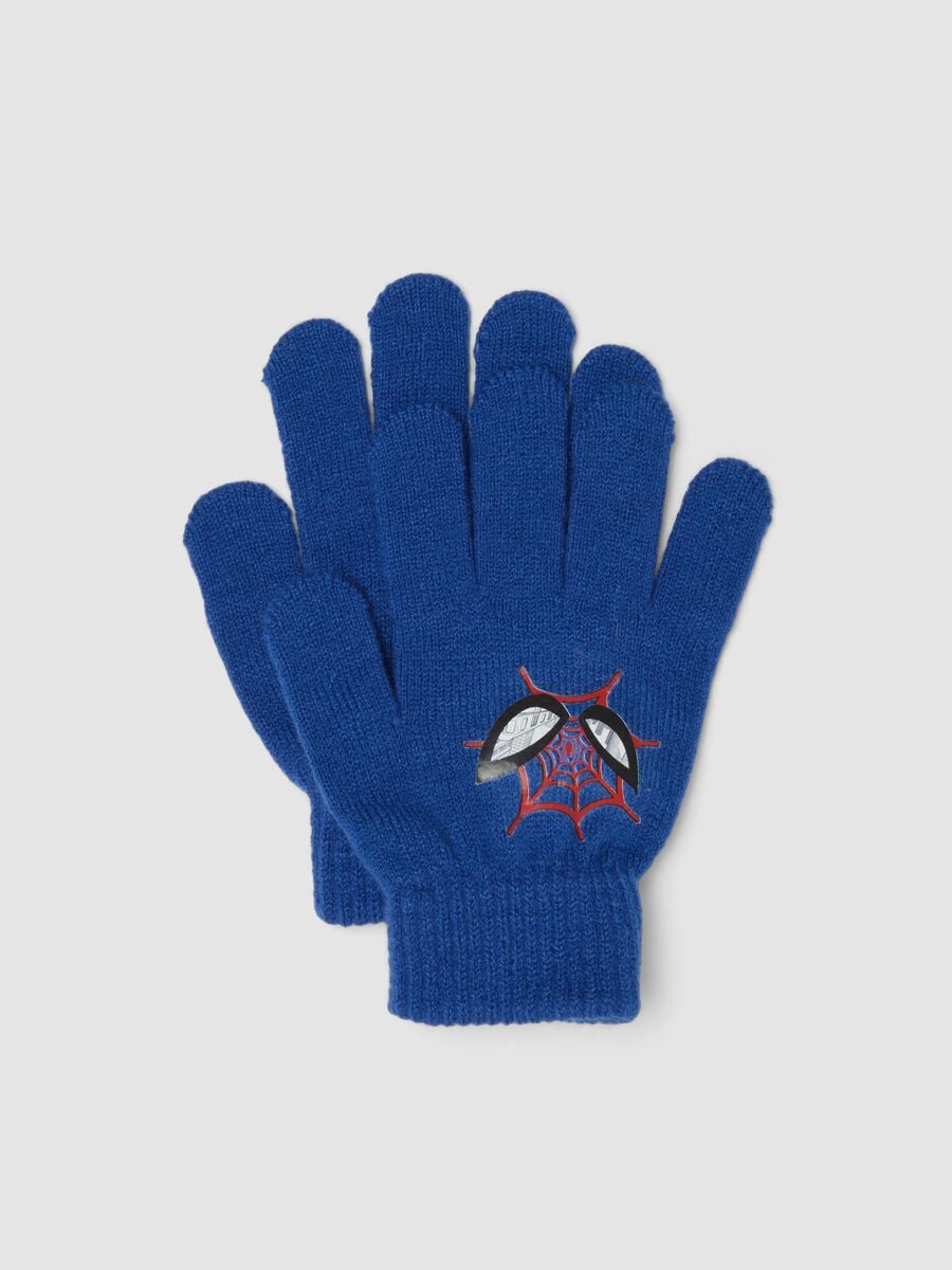 Blue gloves with MARVEL Spider-Man print_0