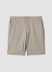 Beige regular-fit stretch-fabric jogger bermuda shorts_4