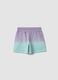 Purple pure-cotton gradient shorts for girls, relaxed fit_4