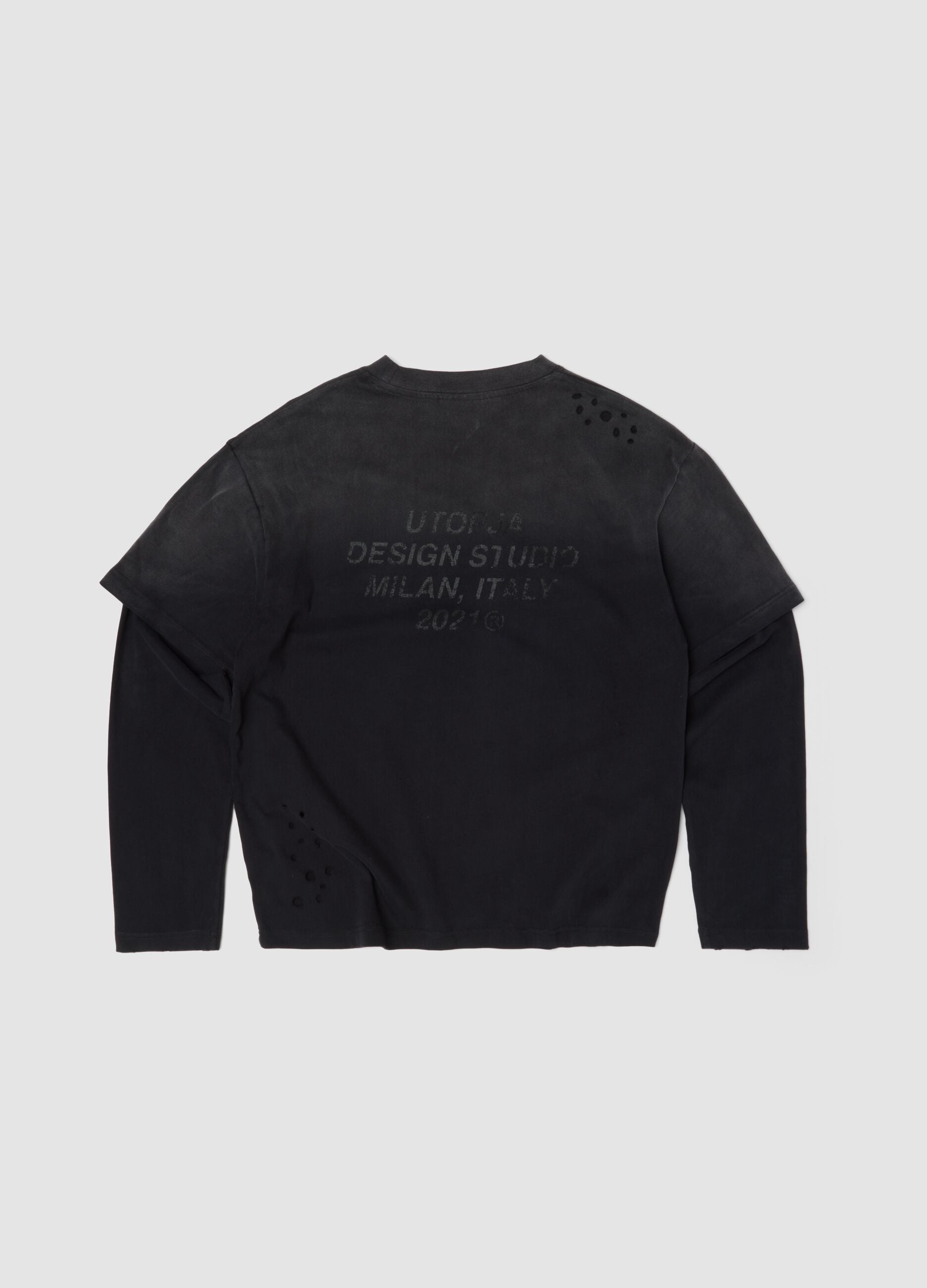 Double Longsleeve Sunfaded Schwarz