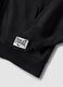 Black cotton-blend hoodie with print_1