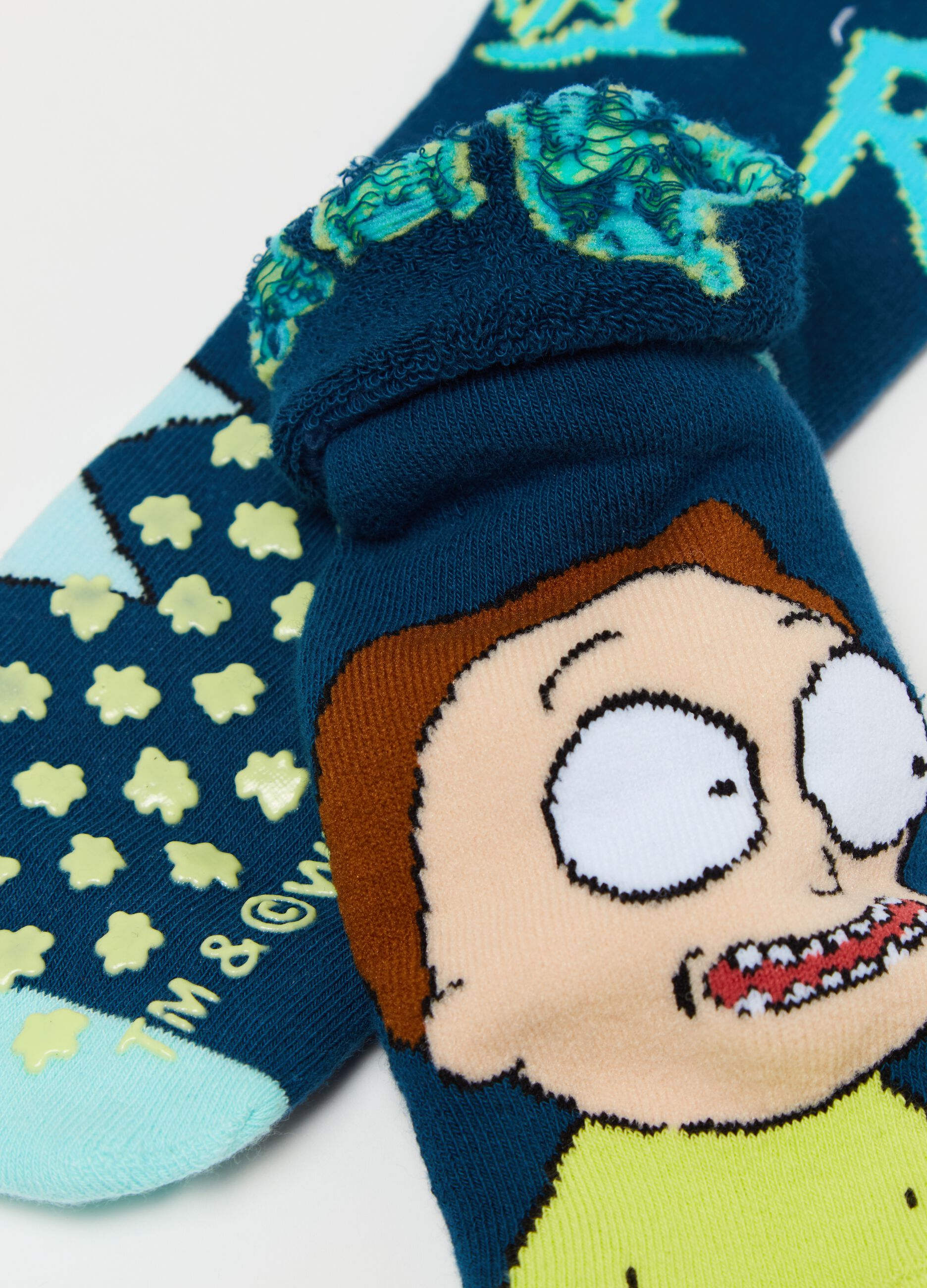 Calcetines antideslizantes con estampado Rick y Morty